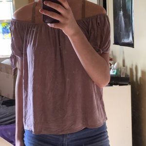 Off the shoulder loose blouse with open sleeves